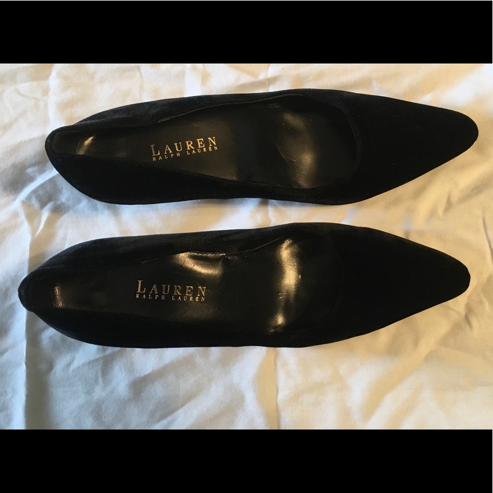 Lauren Ralph Lauren Abbot Black Velvet Pointed Heels - Size 9 - Picture 2 of 12